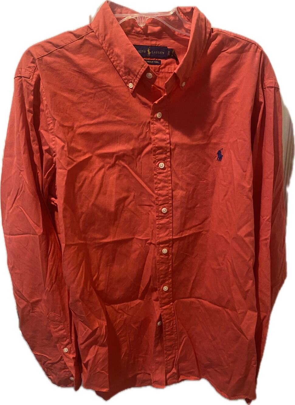 Polo Ralph Lauren Featherweight Twill Button-Down Shirt Coral Orange Men’s XL
